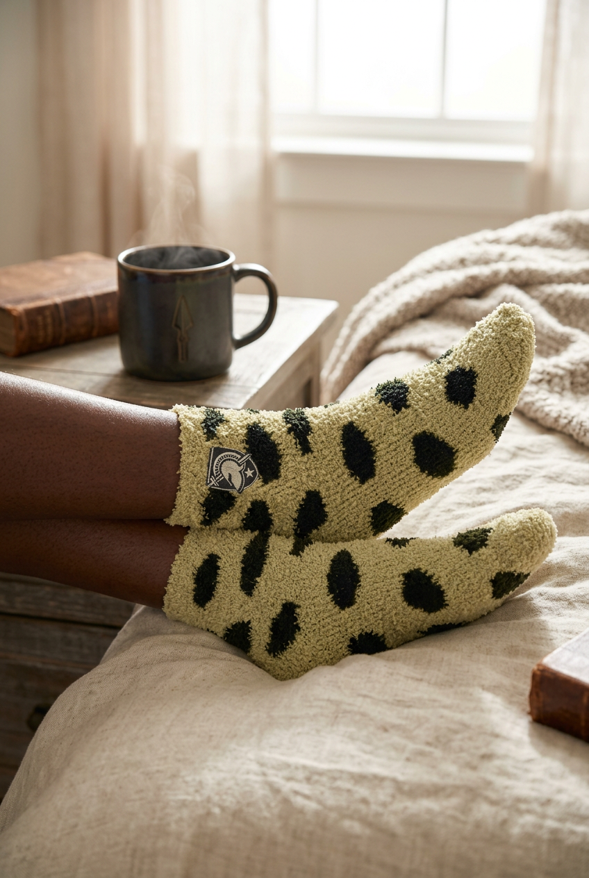 WP Fuzzy Dot Sock - Gold